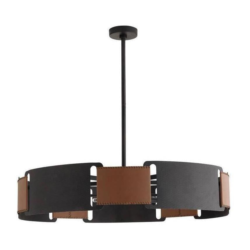 Leather Strap Iron Ring Chandelier