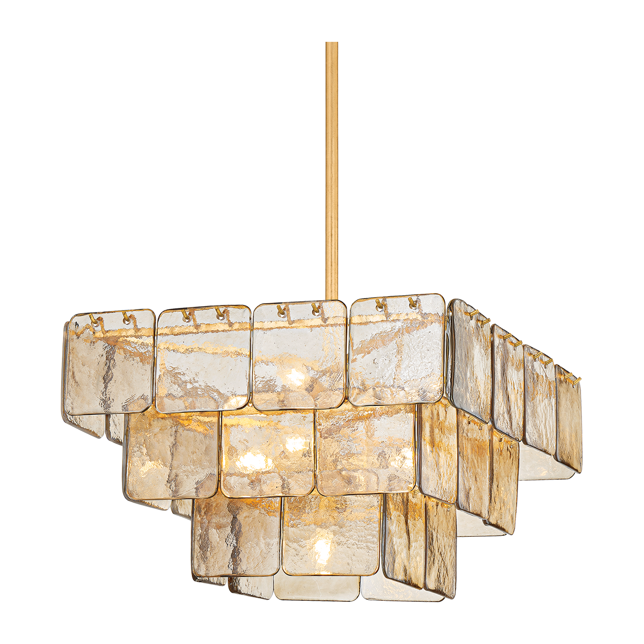 Nine-Light Tiered Glass Chandelier / Default Title