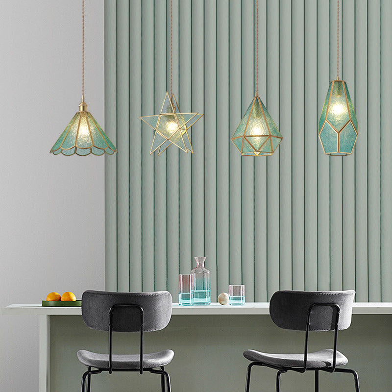 Nordic Fish-Shaped Glass Chandelier / Lotus blue