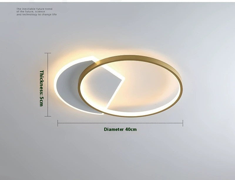 Nordic Minimalist Bedroom Ceiling Light / Gold / 40cm / Tri color dimming