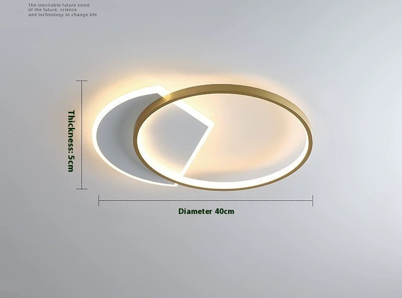 Nordic Minimalist Bedroom Ceiling Light / Gold / 50cm / White light