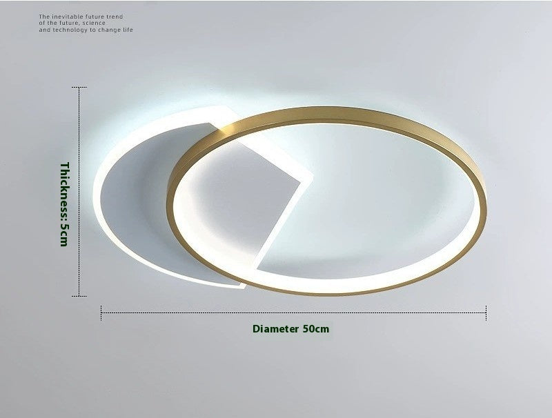 Nordic Minimalist Bedroom Ceiling Light / Gold / 50cm / Warm light