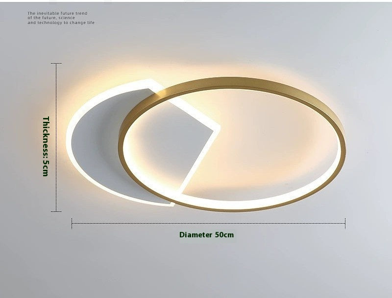 Nordic Minimalist Bedroom Ceiling Light / Black / 40cm / White light