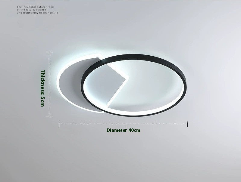 Nordic Minimalist Bedroom Ceiling Light / Black / 40cm / Warm light