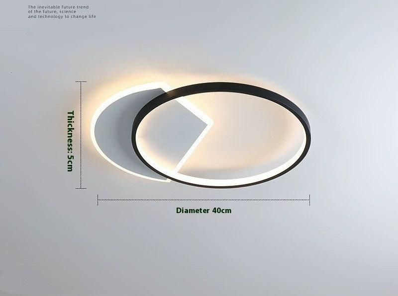 Nordic Minimalist Bedroom Ceiling Light / Black / 40cm / Tri color dimming