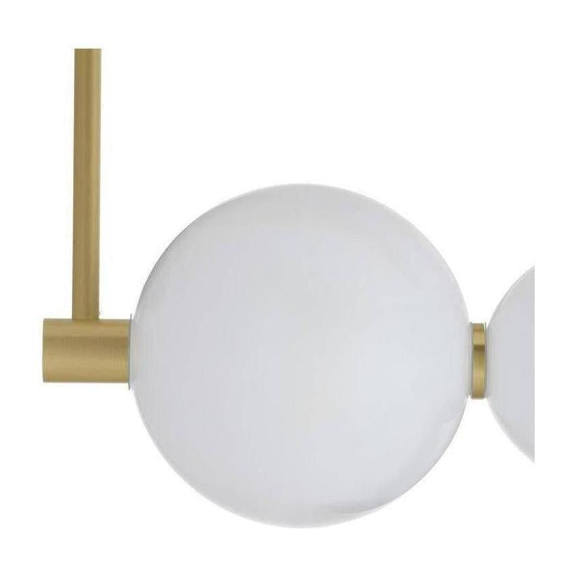 Opal Glass Antique Brass Linear Chandelier