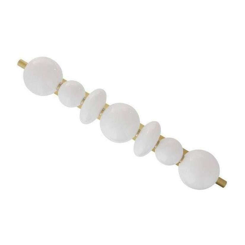 Opal Glass Antique Brass Linear Chandelier