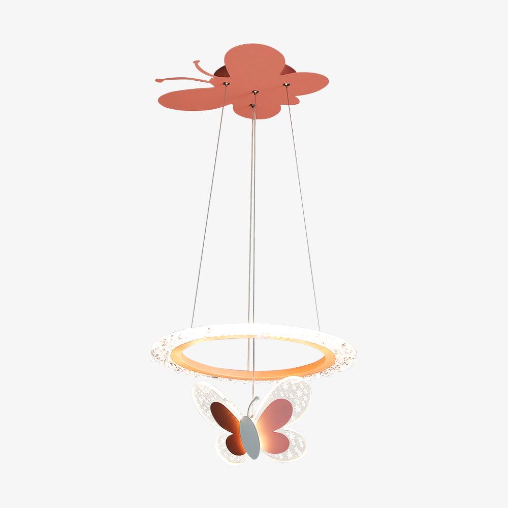 Pink Butterfly LED Pendant Light / ∅ 15.7 x H 47.2″ / Dia 40cm x H 120cm / White / Warm Light