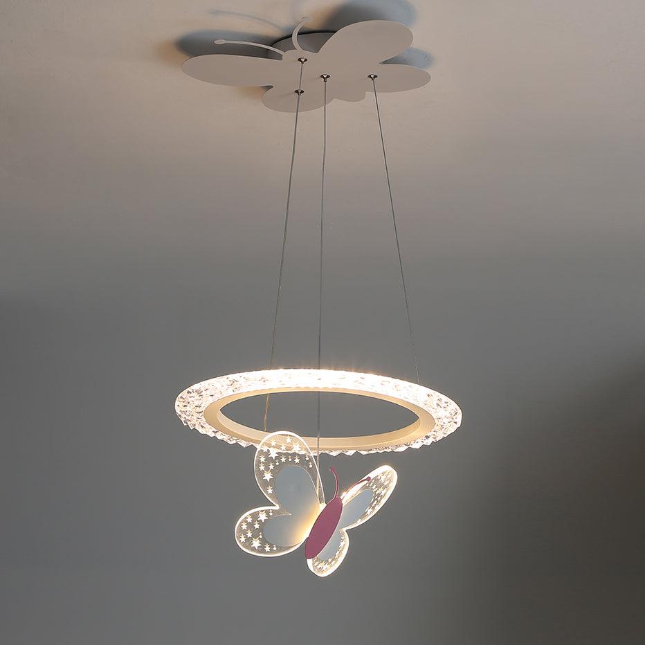 Pink Butterfly LED Pendant Light