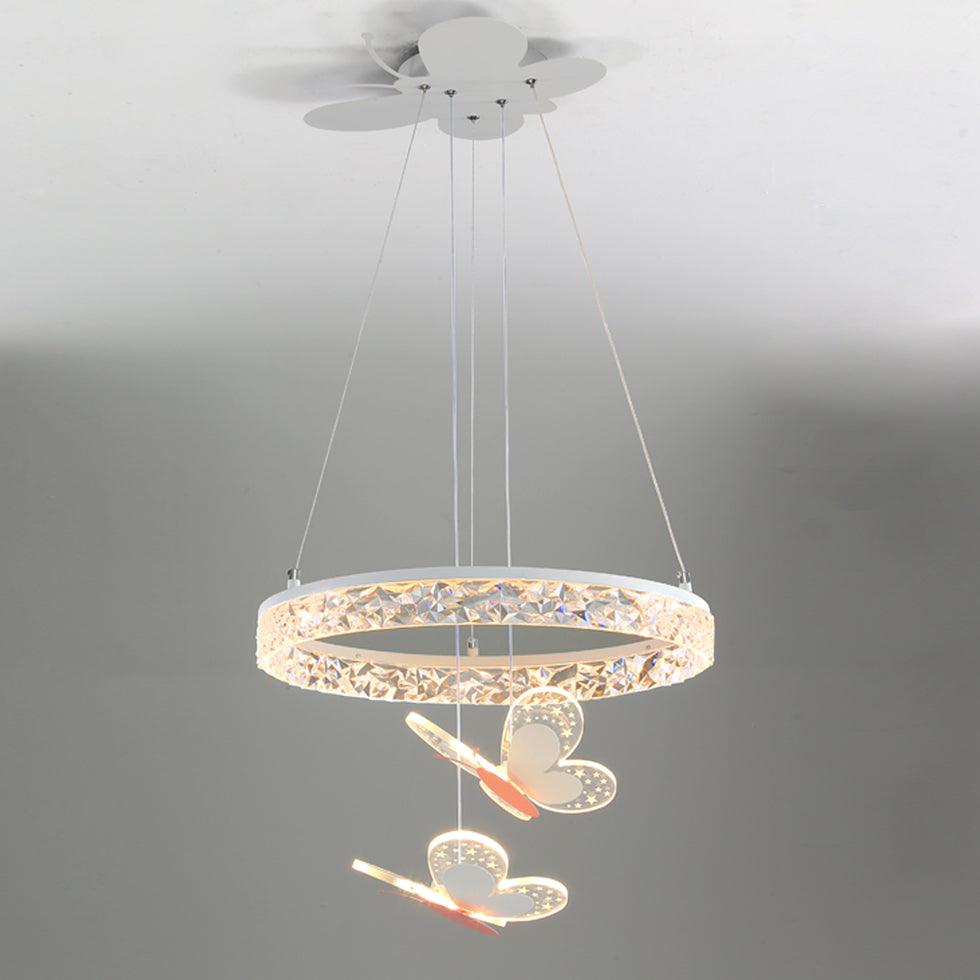 Pink Butterfly LED Pendant Light