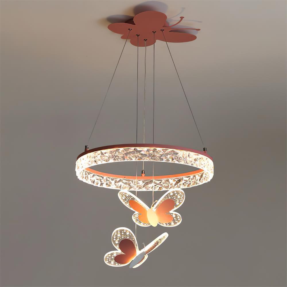 Pink Butterfly LED Pendant Light