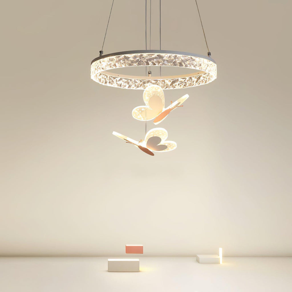 Pink Butterfly LED Pendant Light