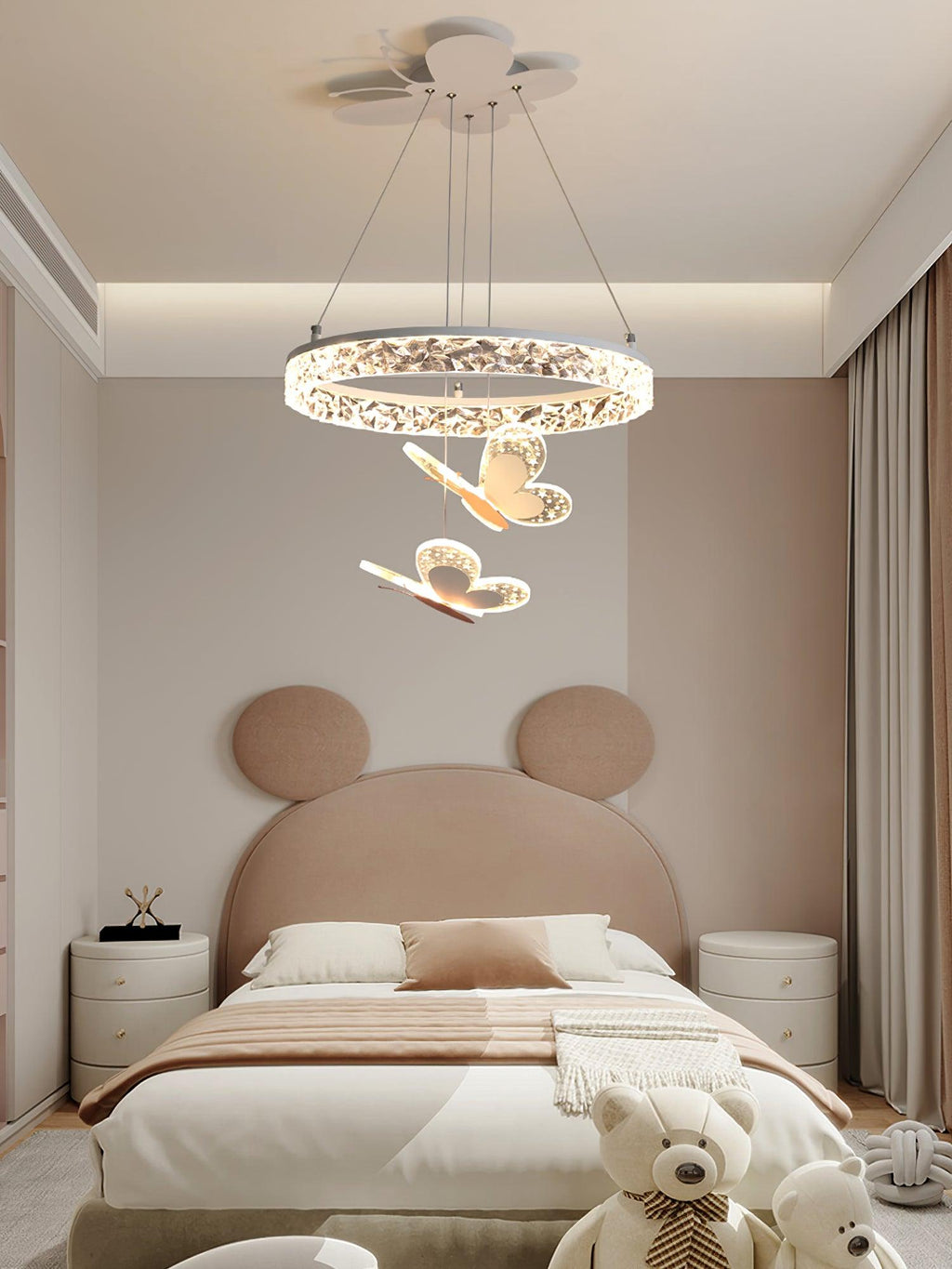 Pink Butterfly LED Pendant Light