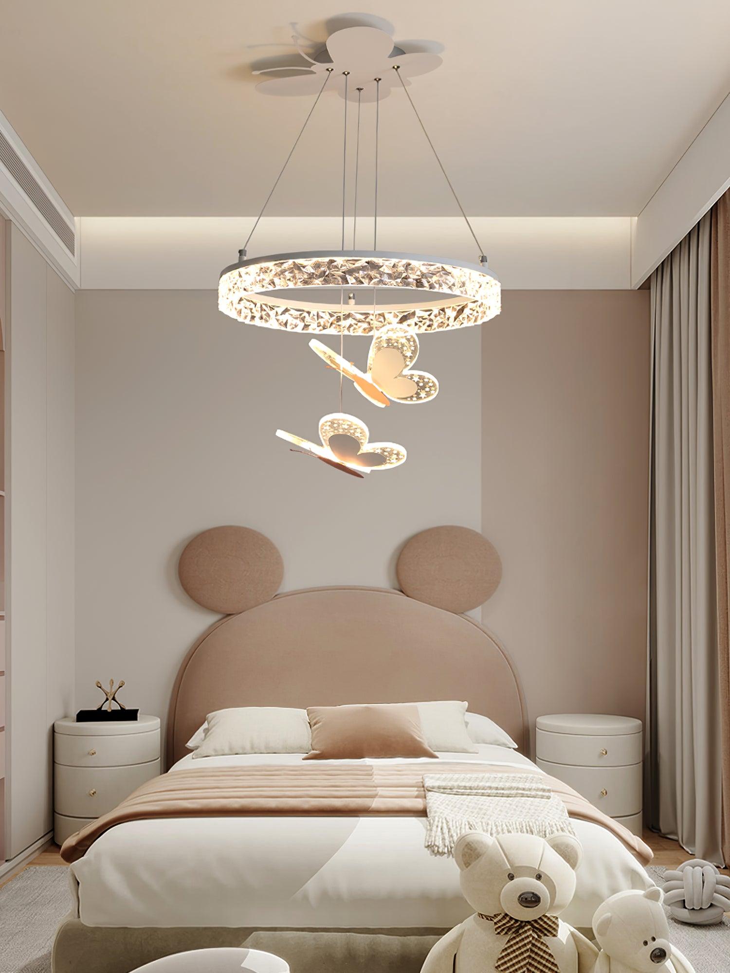Pink Butterfly LED Pendant Light