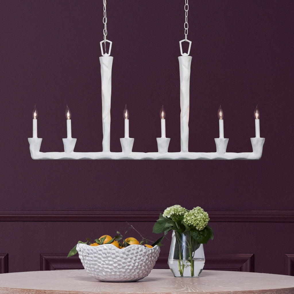 Sculptural Gesso Finish Chandelier / Bronze Gesso