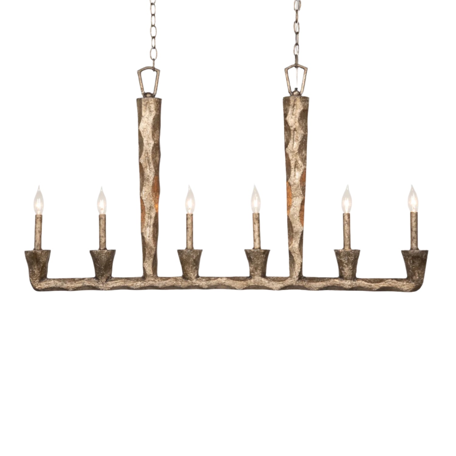 Sculptural Gesso Finish Chandelier