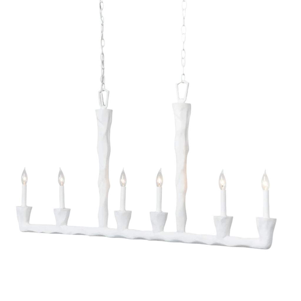 Sculptural Gesso Finish Chandelier