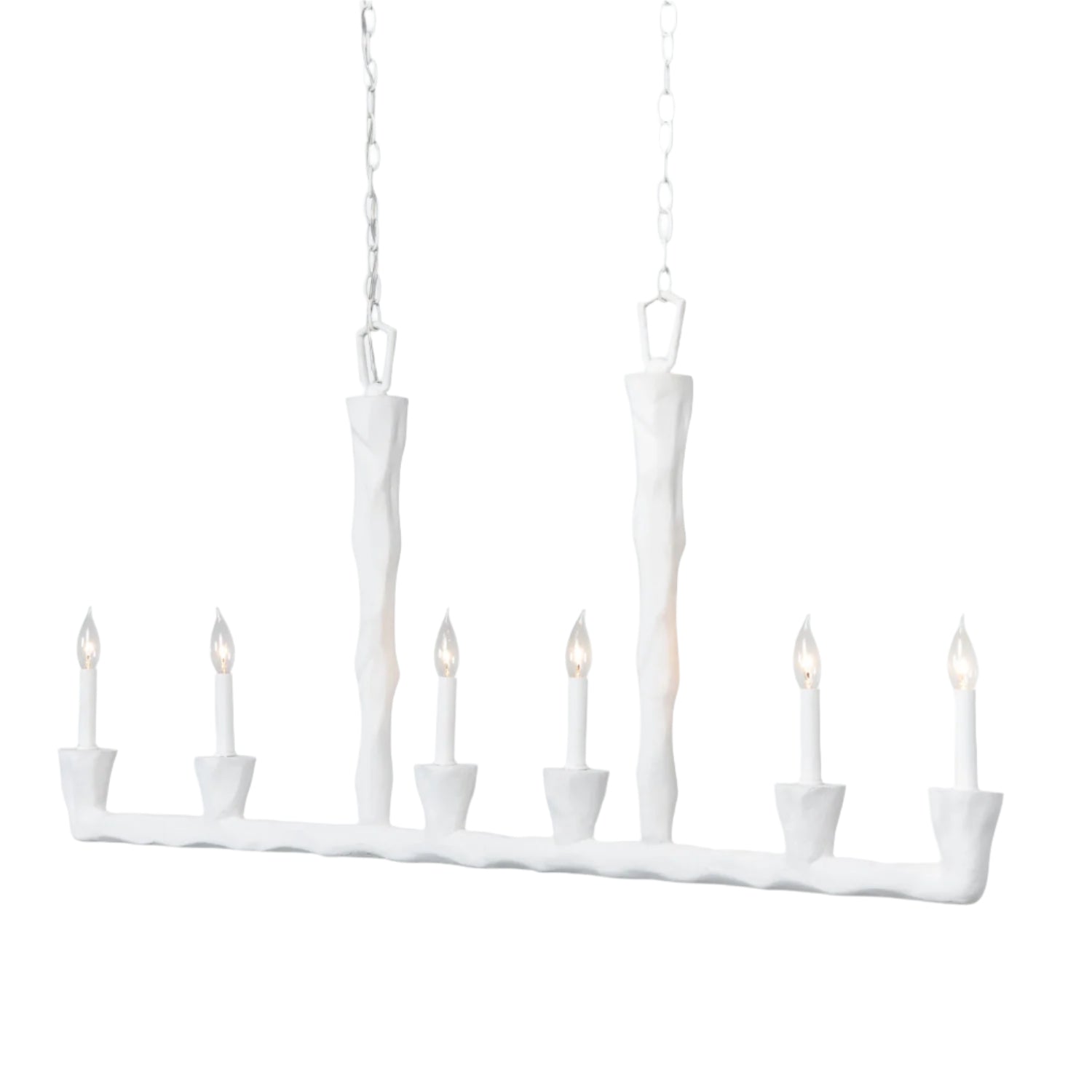 Sculptural Gesso Finish Chandelier
