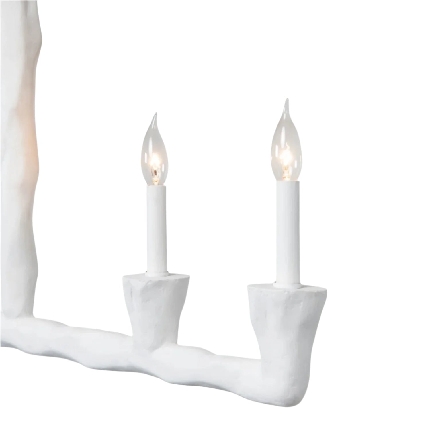 Sculptural Gesso Finish Chandelier