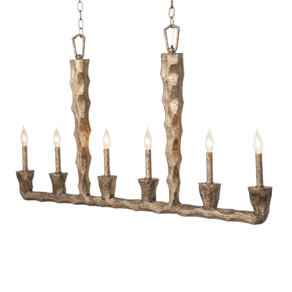 Sculptural Gesso Finish Chandelier