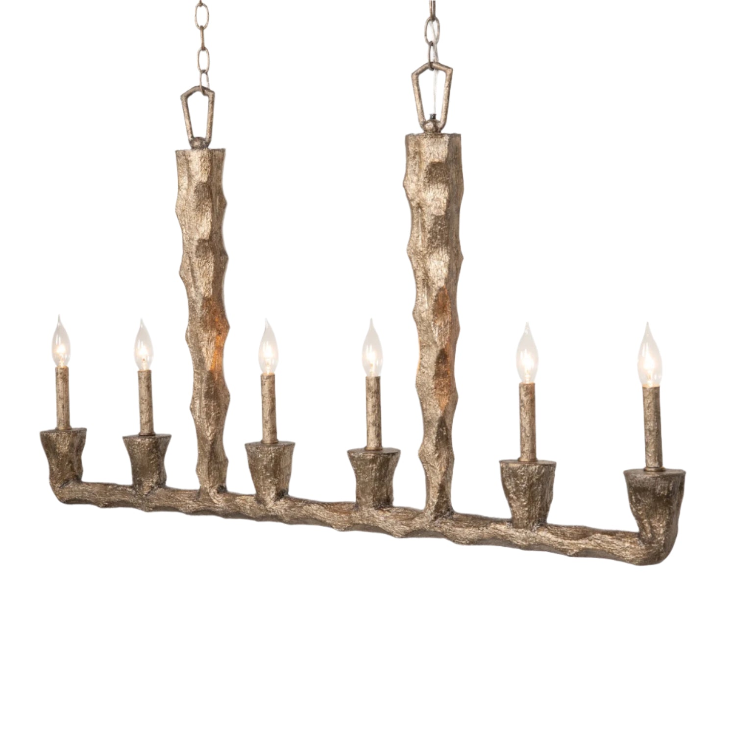 Sculptural Gesso Finish Chandelier