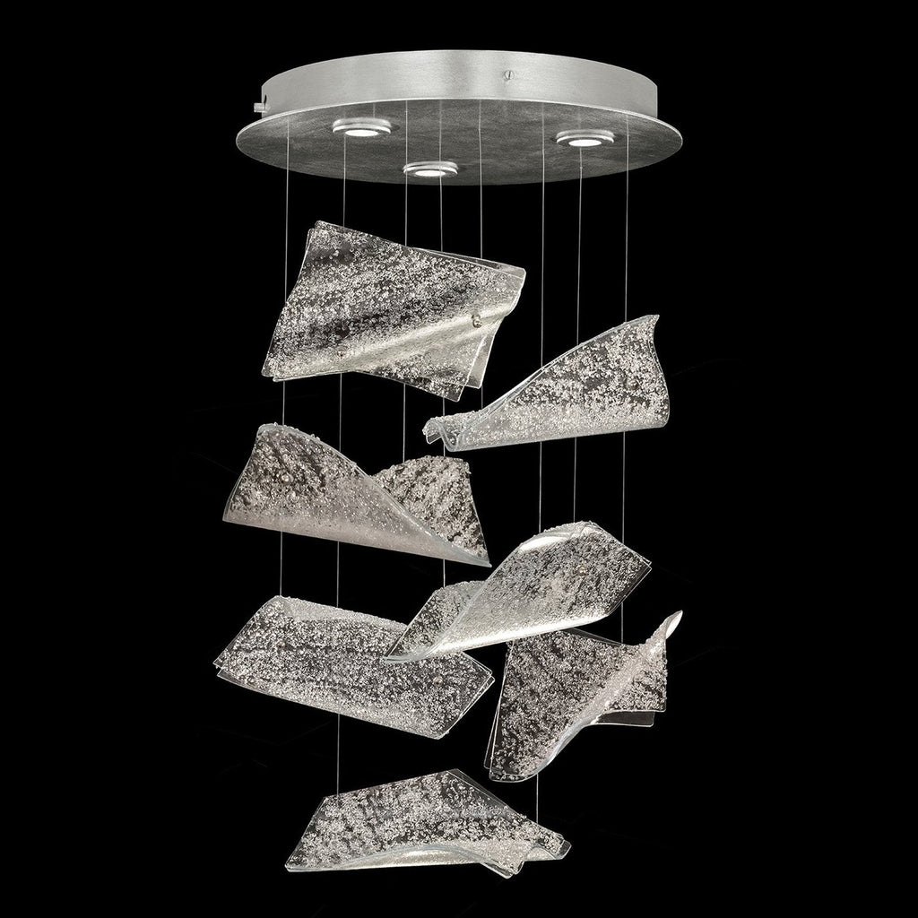 Seven-Glass Page Round Pendant Light / Silver/Frozen