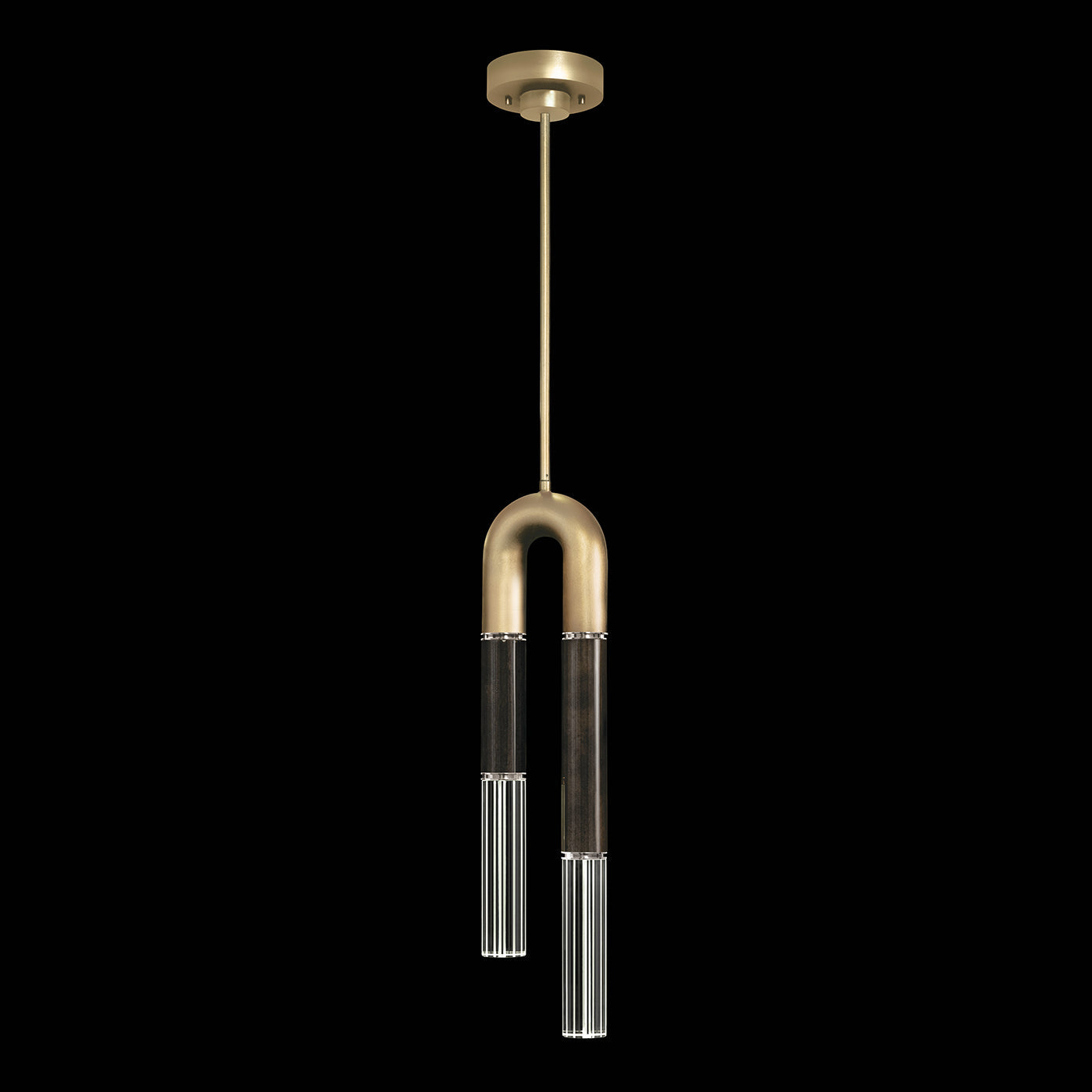 Seven-Inch Parchment Glass Pendant Light / Gold Leaf / Nickel / Charcoal