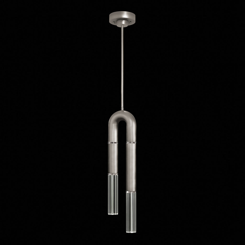 Seven-Inch Parchment Glass Pendant Light / Silver Leaf / Nickel / No Parchment