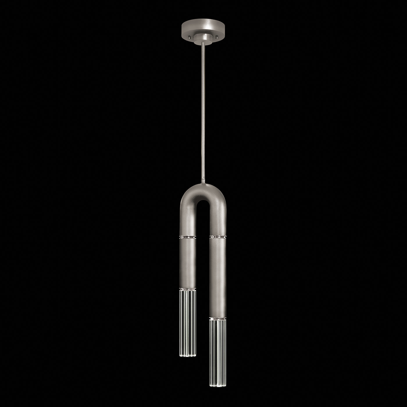 Seven-Inch Parchment Glass Pendant Light / Silver Leaf / Nickel / No Parchment