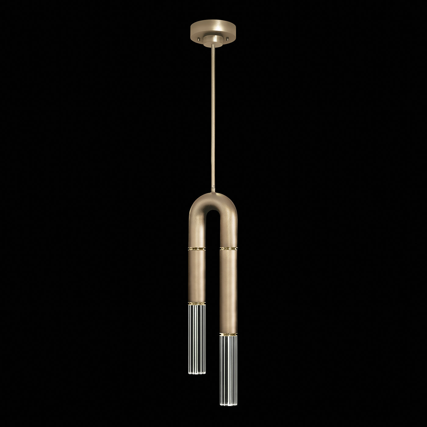 Seven-Inch Parchment Glass Pendant Light / Soft Gold Leaf / Brass / No Parchment
