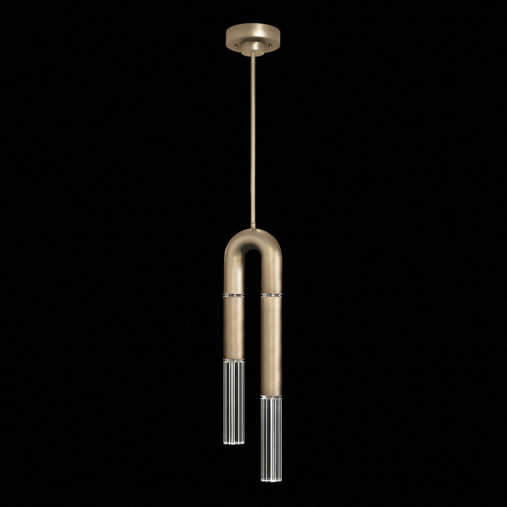 Seven-Inch Parchment Glass Pendant Light / Soft Gold Leaf / Nickel / No Parchment