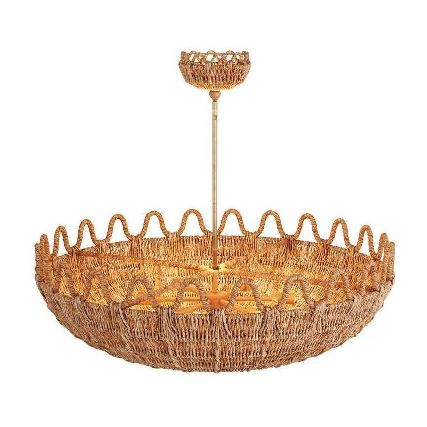 Woven Rope Palm Chandelier / Default Title