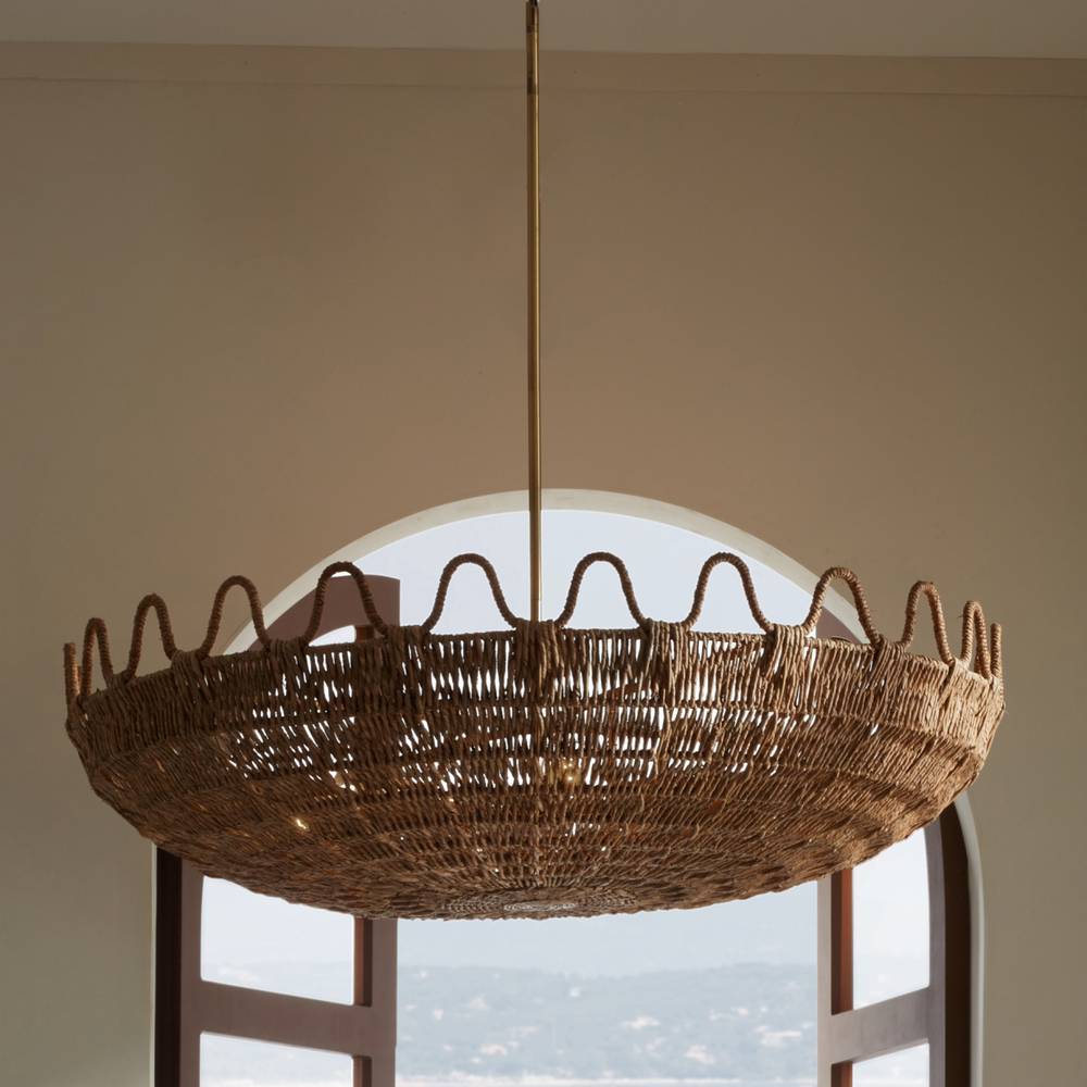Woven Rope Palm Chandelier